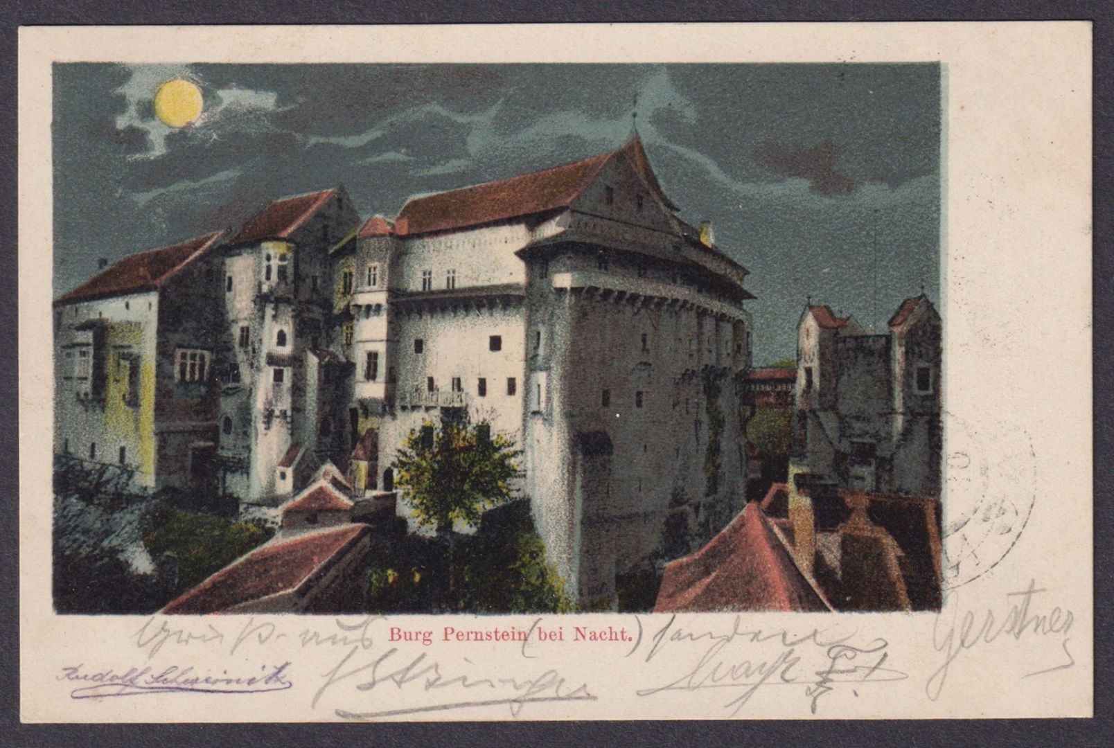 „Burg Pernstein bei Nacht" — Pernšteijn, Mähren, Moravia