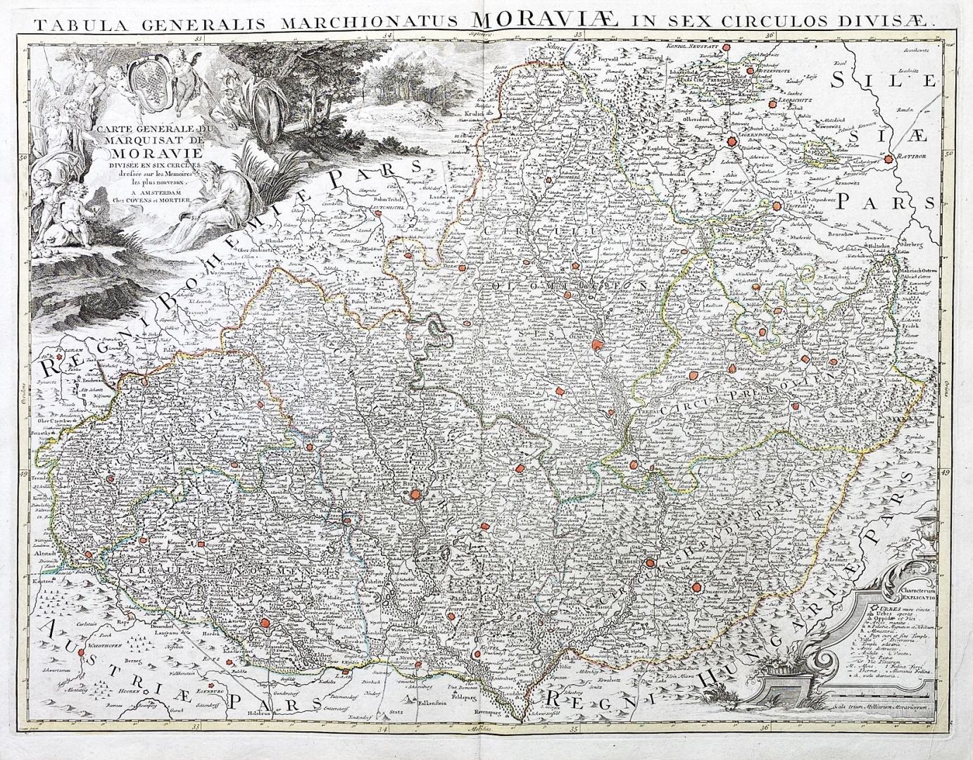 „Carte generale du Marquisat de Moravie divisee en six cercles dressee sur les memoires les plus nouveaux"
