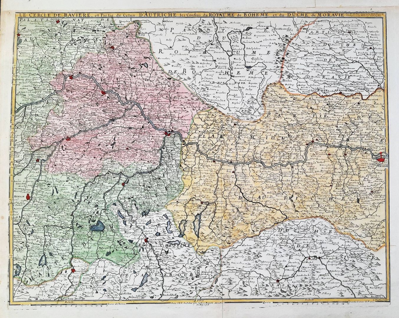 „Le Cercle de Baviere, et Partie de Celuy d'Autriche les Confins du Royaume de Boheme et du Duche de Moravie"